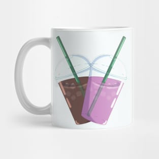 Iced Coffee & Pink Milk Heart Mug